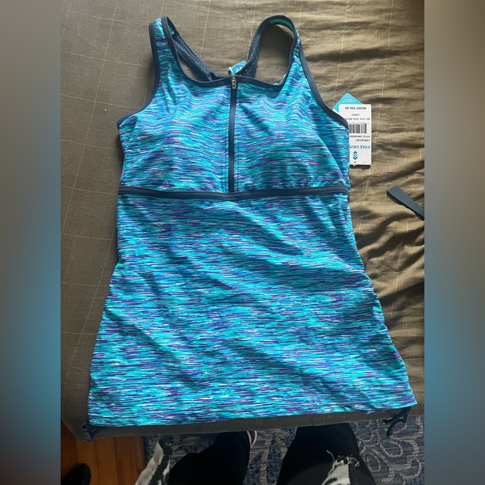 New blue swimming suite top